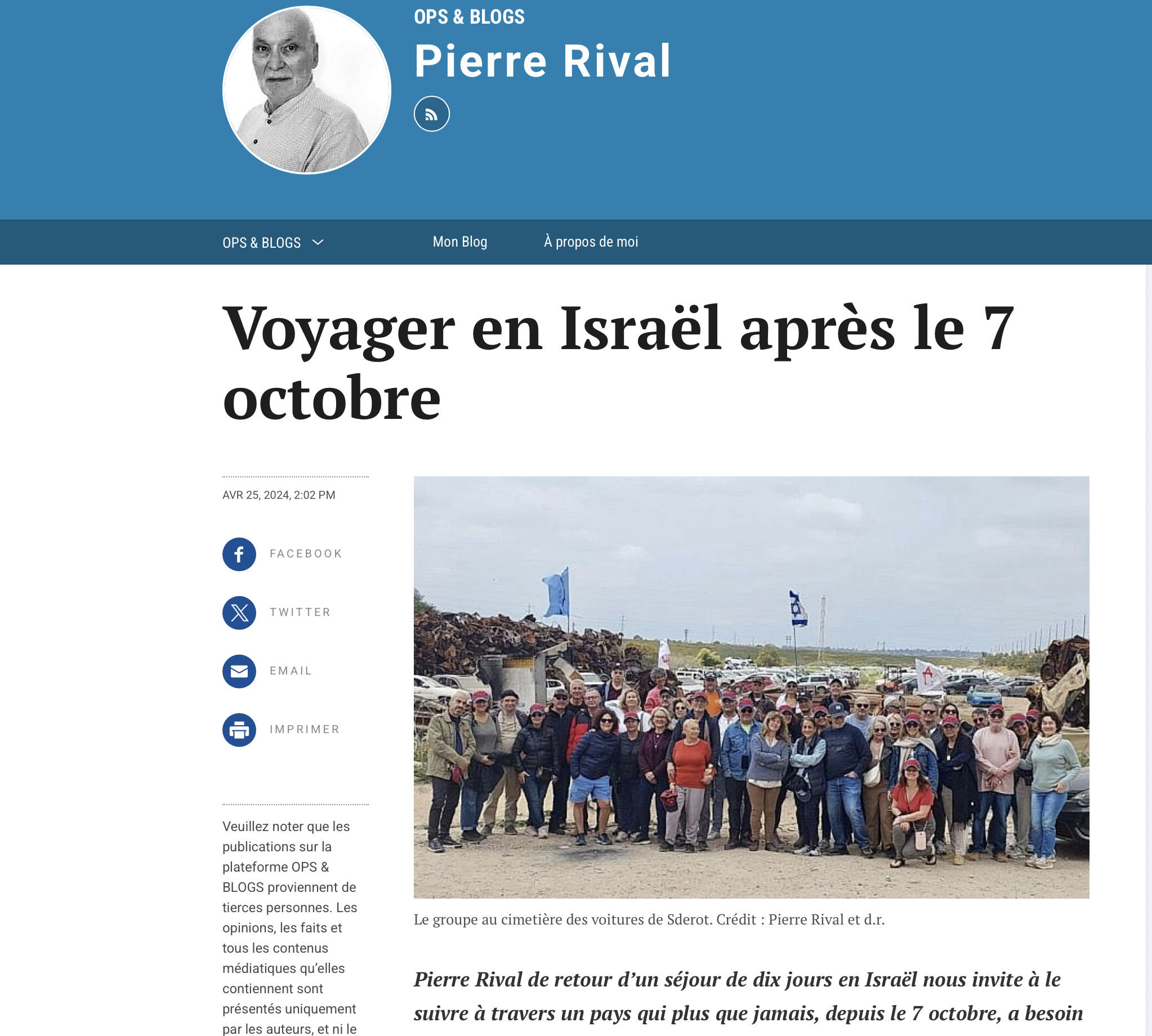 Pierre Rival  : Voyager en Israël après le 7 octobre : entre résilience et engagement