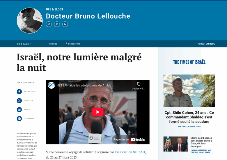 À lire : Israël, notre lumière malgré la nuit