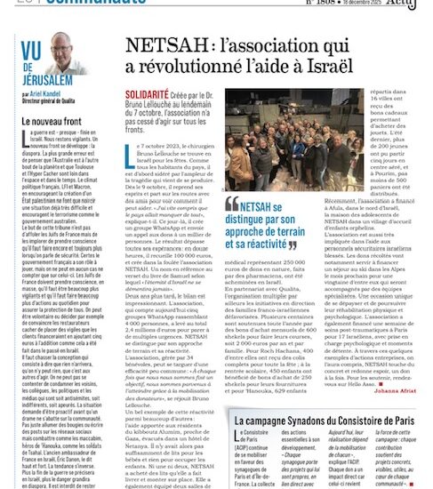 NETSAH : l&rsquo;association qui a révolutionné l&rsquo;aide à Israël