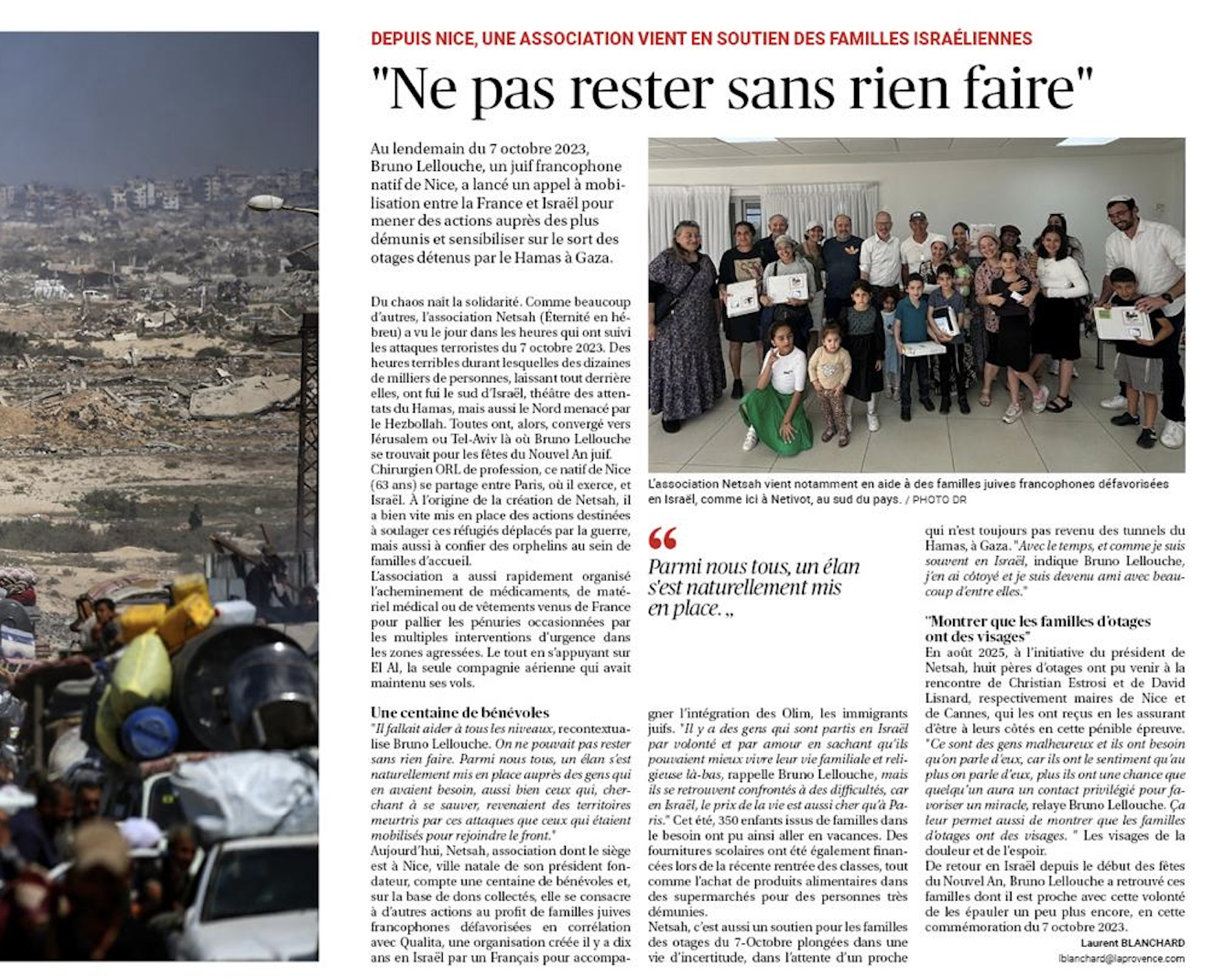 Ne pas rester sans rien faire – Article La Provence